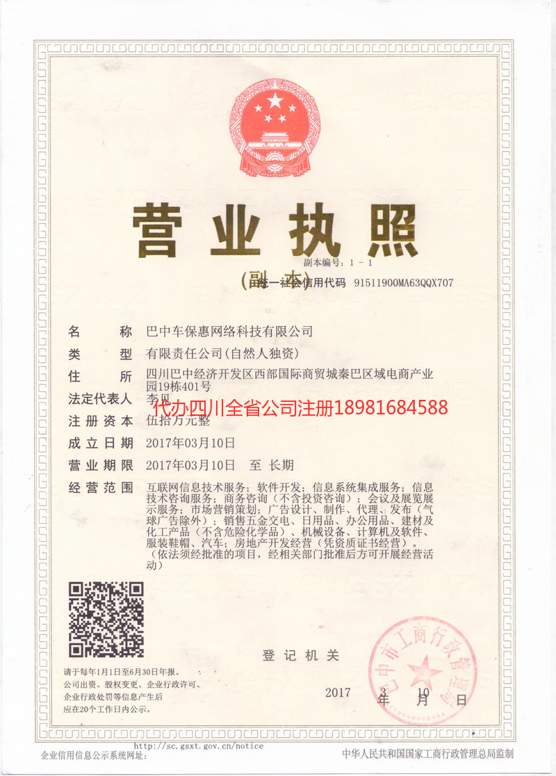金堂金堂车保惠网络科技有限公司